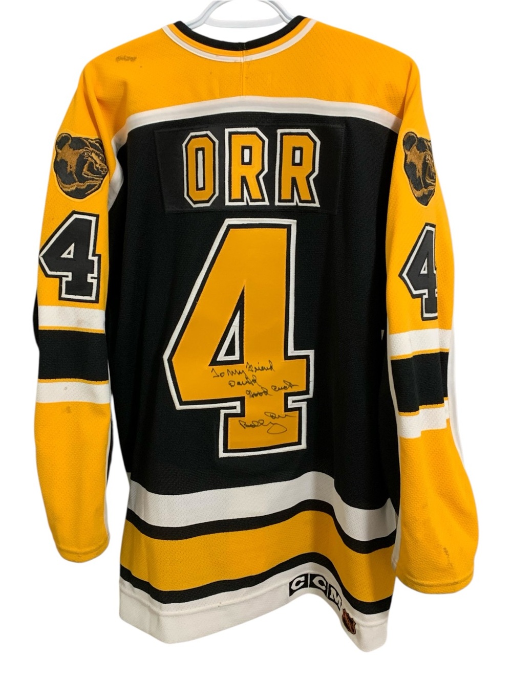 Vintage Bobby Orr CCM Authentic Center Ice Boston Bruins Jersey SIGNED Size 48